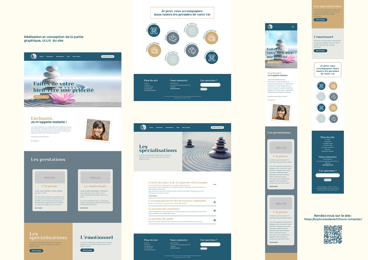 Mockup du site internet d'une Sophrologue au alentour de Poitiers