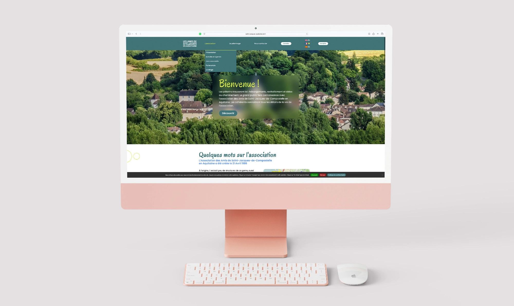 Image de présentation de la création du site internet de l'association de Saint-Jacques de Compostelle de Bordeaux